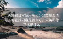 天美影视日常使用笔记：分类是否清晰，对查找内容是否友好，天美影像艺术是什么