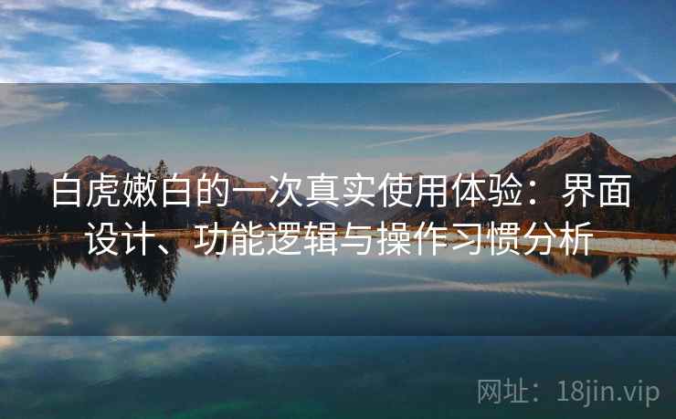 白虎嫩白的一次真实使用体验:界面设计、功能逻辑与操作习惯分析 第2张 白虎嫩白的一次真实使用体验:界面设计、功能逻辑与操作习惯分析 第2张