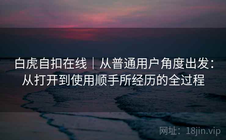 白虎自扣在线｜从普通用户角度出发：从打开到使用顺手所经历的全过程  第1张