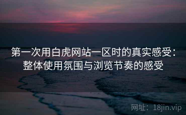 第一次用白虎网站一区时的真实感受：整体使用氛围与浏览节奏的感受  第1张